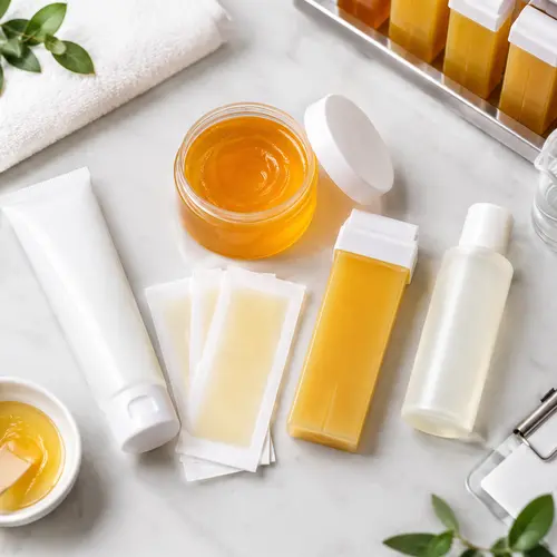 Private label depilatory cream, wax strips, sugar wax, roll-on wax, and aftercare product range