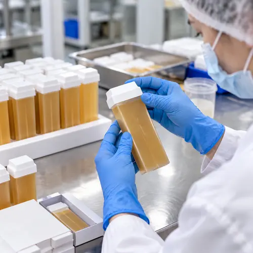Quality inspection checking roll-on wax cartridges for leakage and packaging deformation