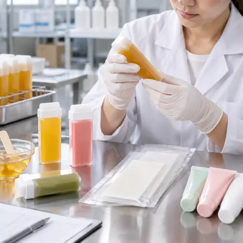 Roll-on wax cartridge leakage check and travel hair removal packaging inspection