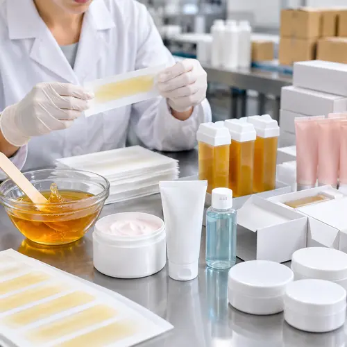 Hair removal product quality inspection checking wax strip adhesion cream texture cartridge sealing and aftercare packaging