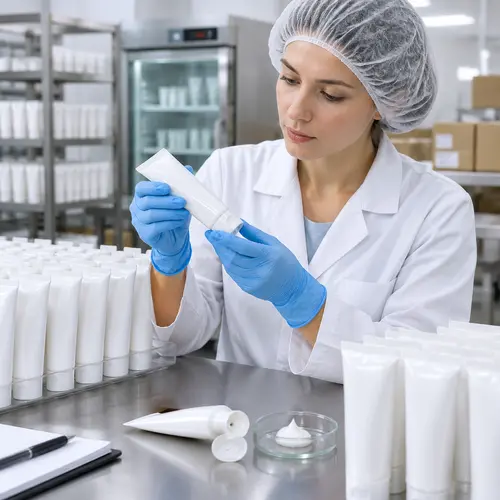 Lab stability review and leakage inspection for depilatory cream packaging