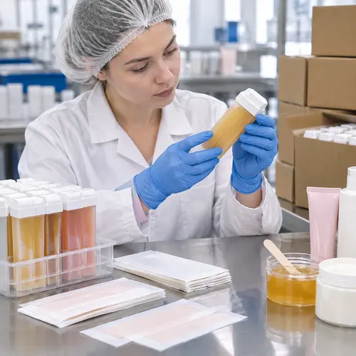 Quality inspection of roll-on wax cartridges and wax strip packaging before shipment