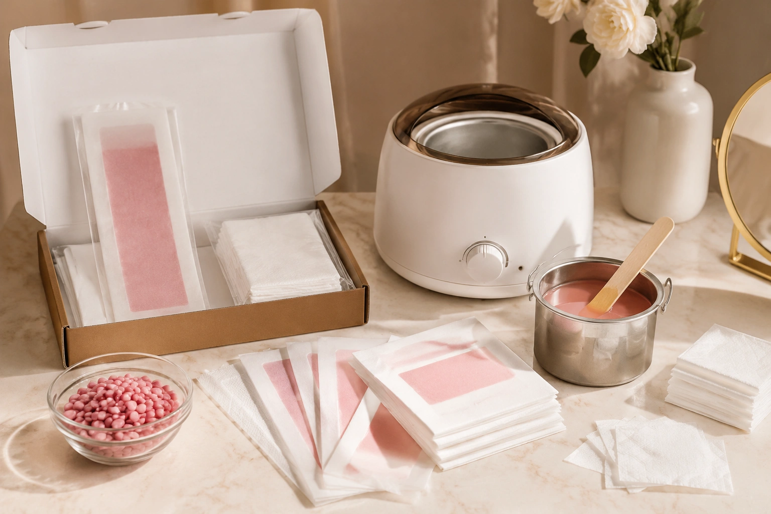 Wax strips and hot wax formats for an OEM product comparison